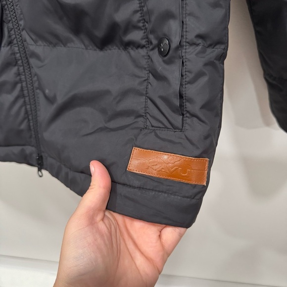Kavu Insulated Puffer Jacket Black Hooded Woodland Theme Lining Women’s Small - Picture 3 of 7